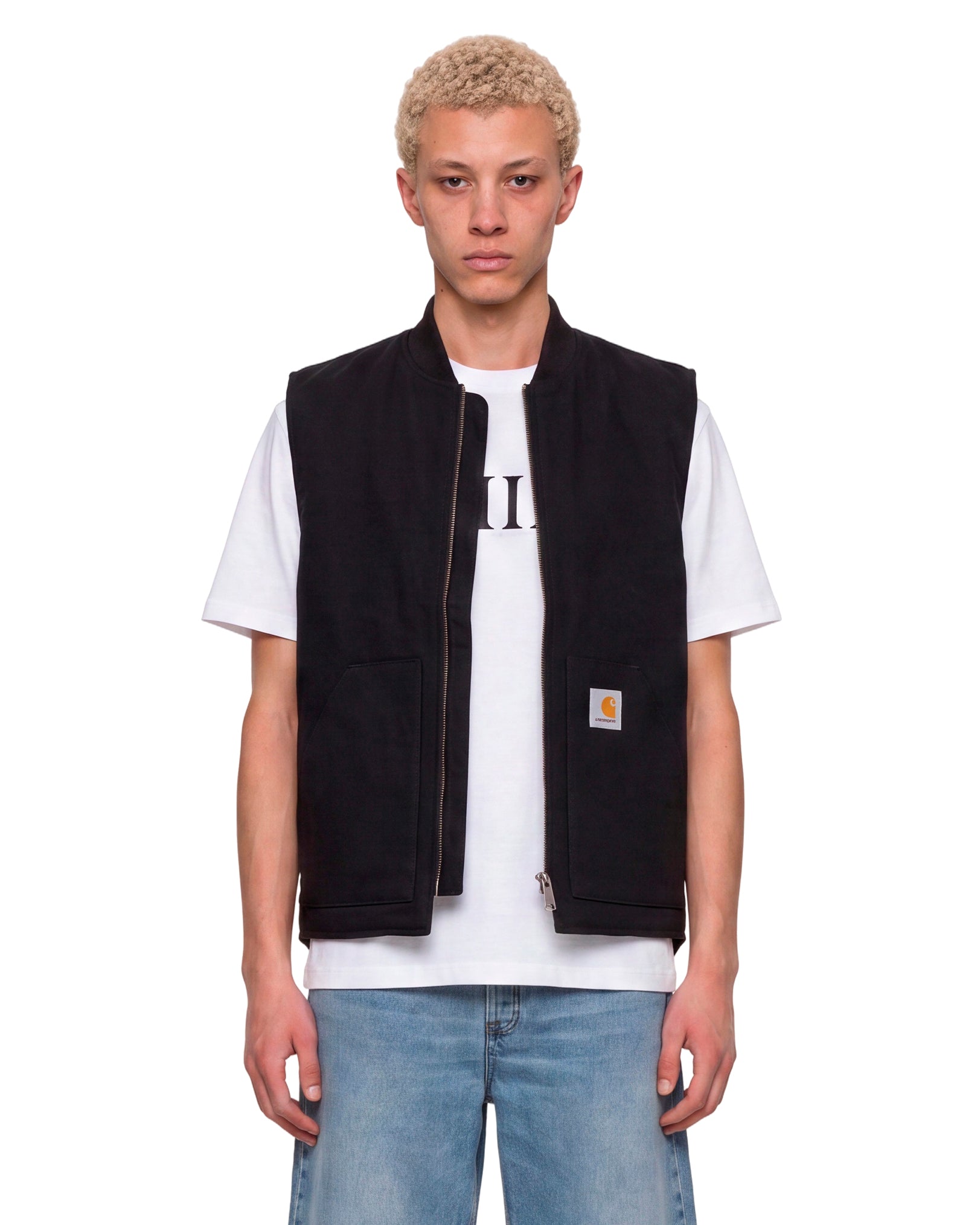 Gilet con logo in nero 