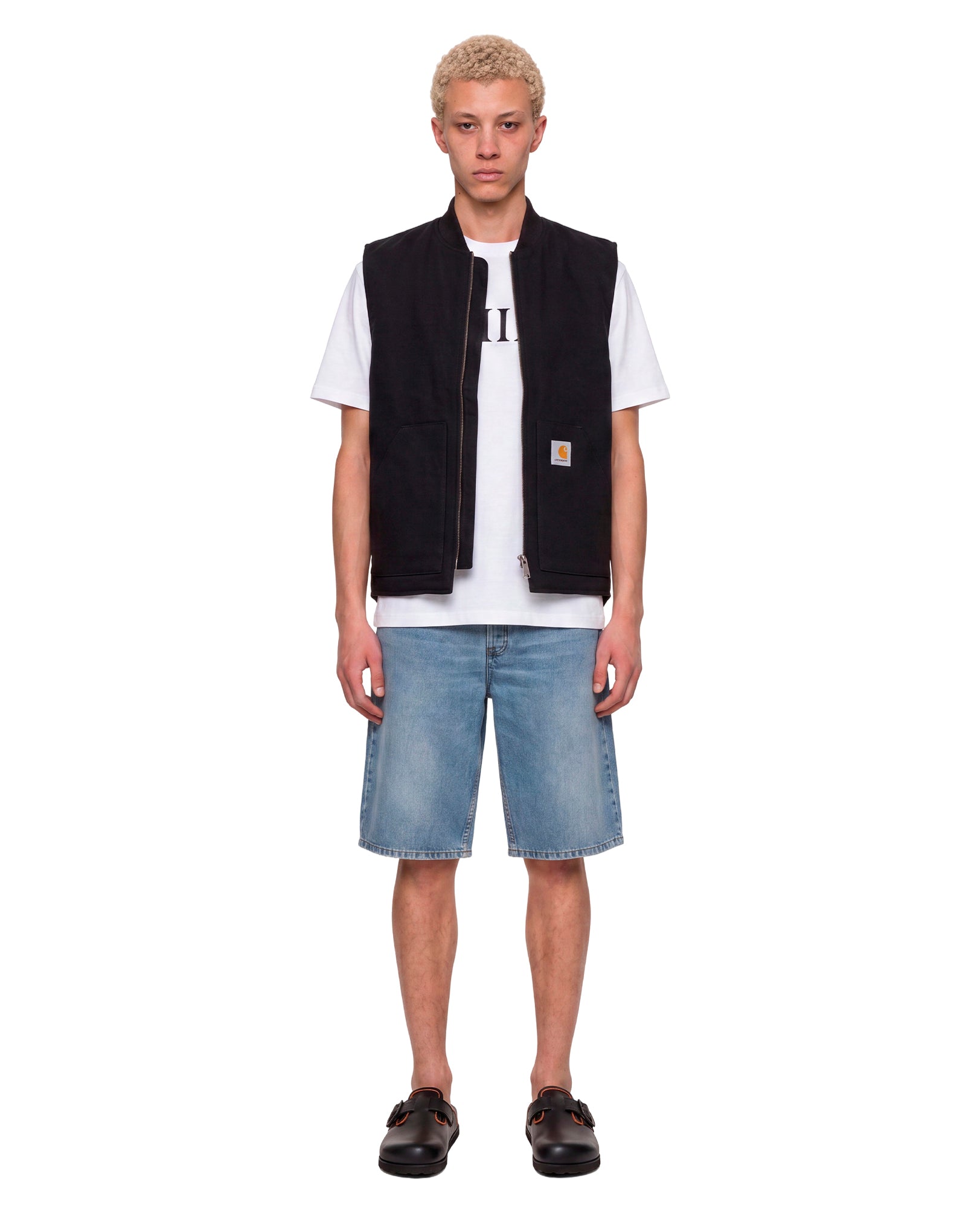 Gilet con logo in nero 