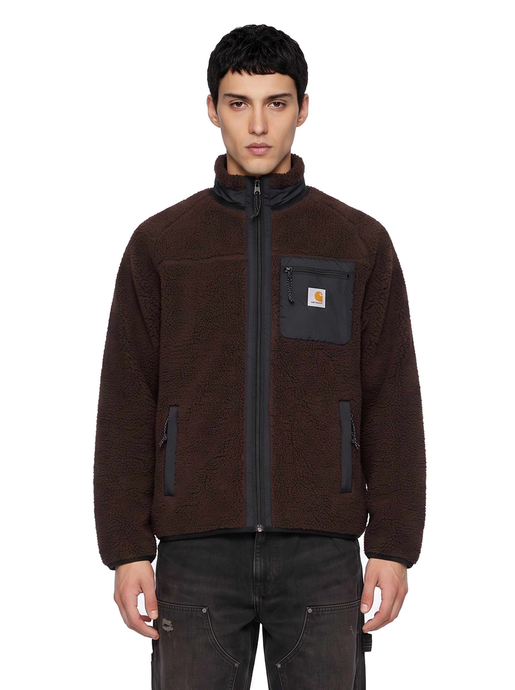 Felpa prentis liner in marrone 