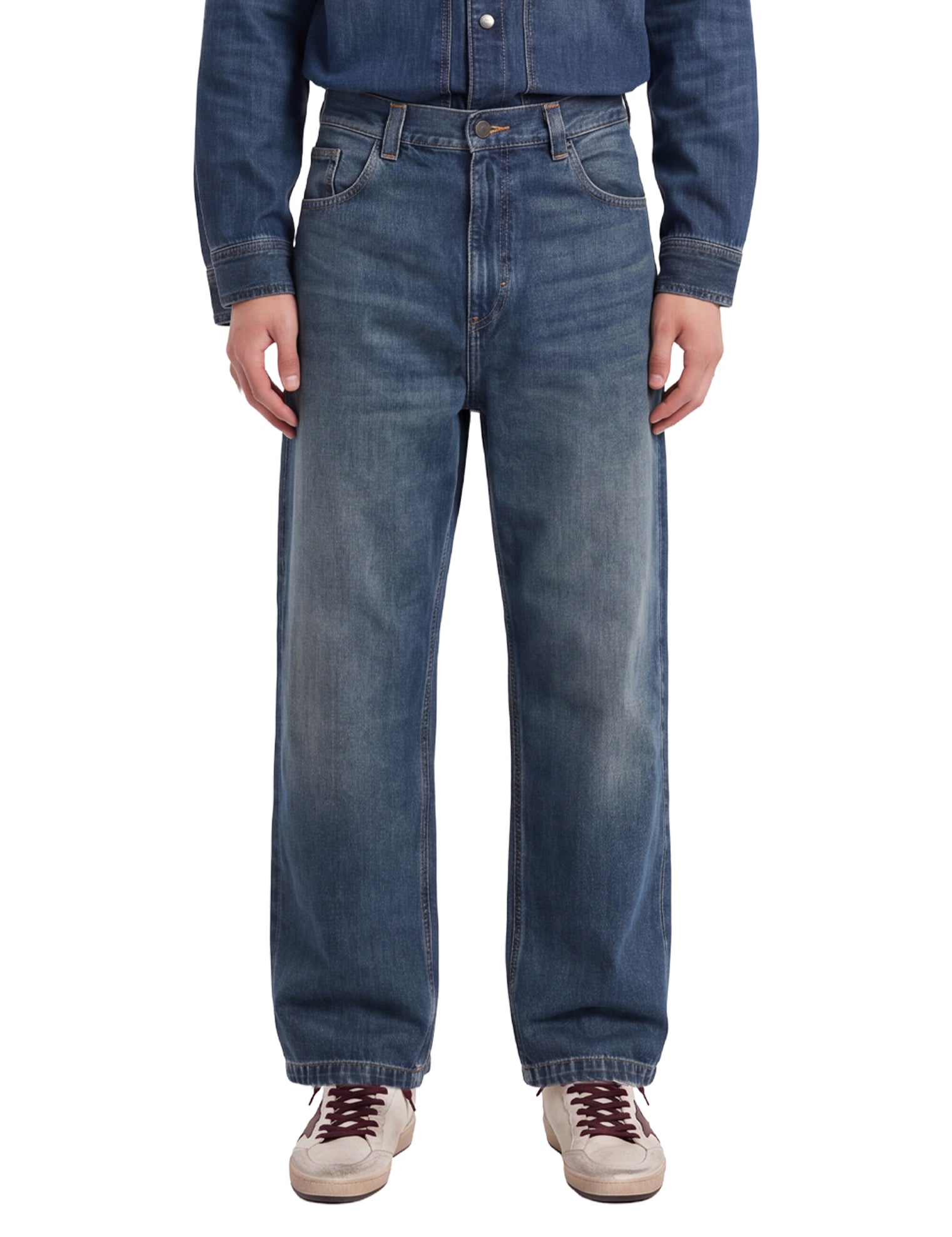 Jeans a gamba drita brandon in blu 