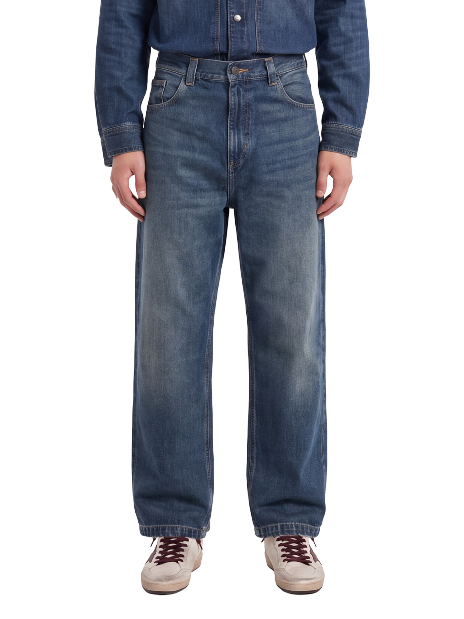 Jeans a gamba drita brandon in blu 