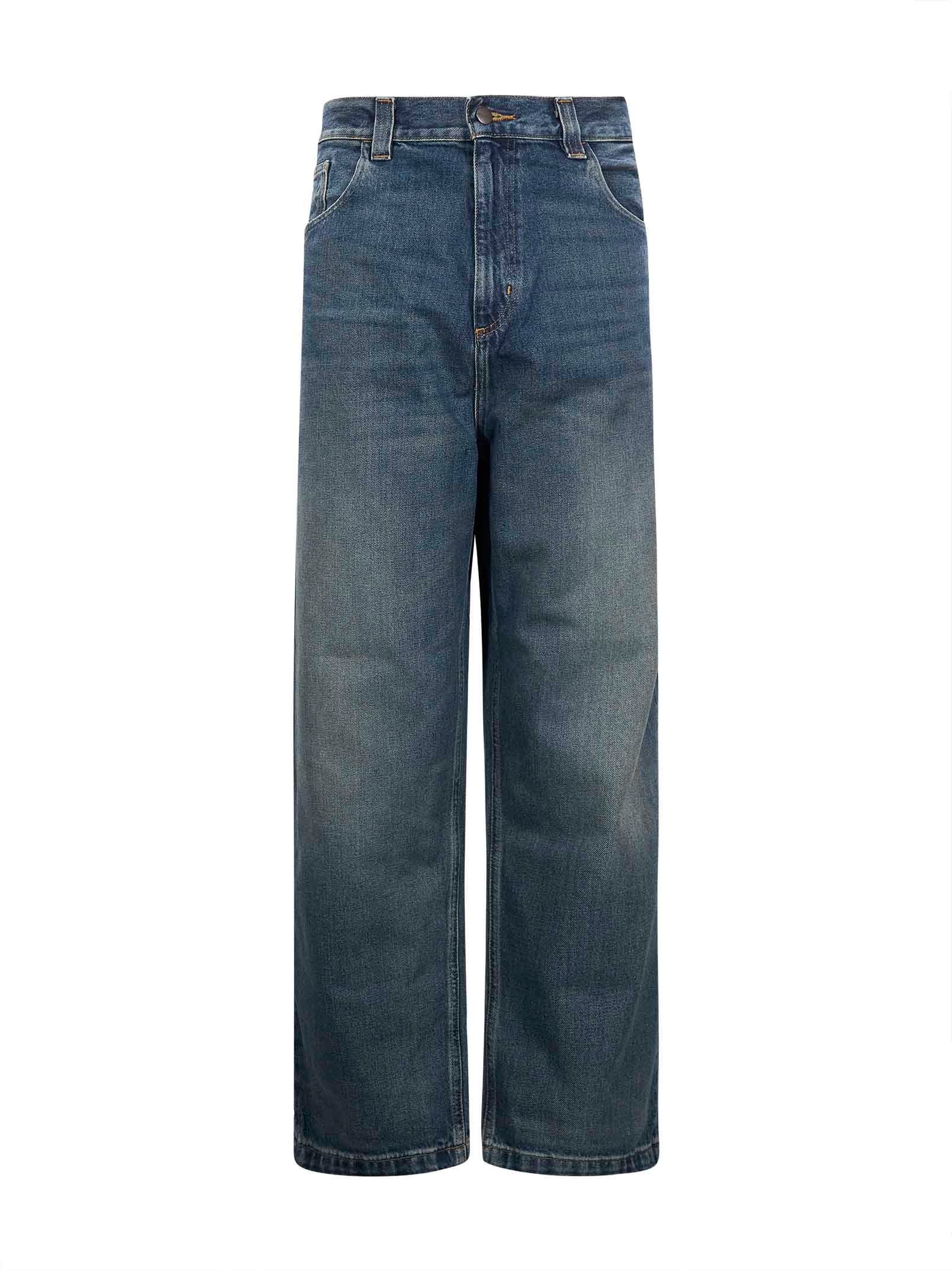 Jeans a gamba drita brandon in blu 