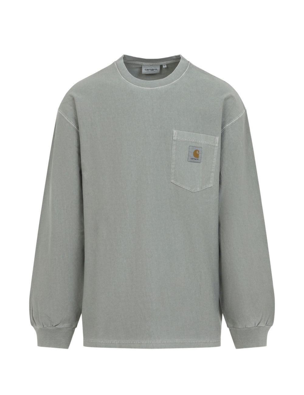 T-shirt con tasca e logo in verde Carhartt wip - uomo 