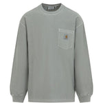 T-shirt con tasca e logo in verde Carhartt wip - uomo 