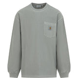 T-shirt con tasca e logo in verde Carhartt wip - uomo 