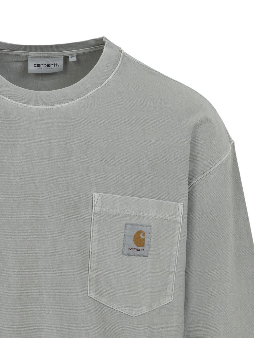 T-shirt con tasca e logo in verde Carhartt wip - uomo 