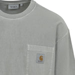 T-shirt con tasca e logo in verde Carhartt wip - uomo 