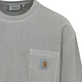 T-shirt con tasca e logo in verde Carhartt wip - uomo 