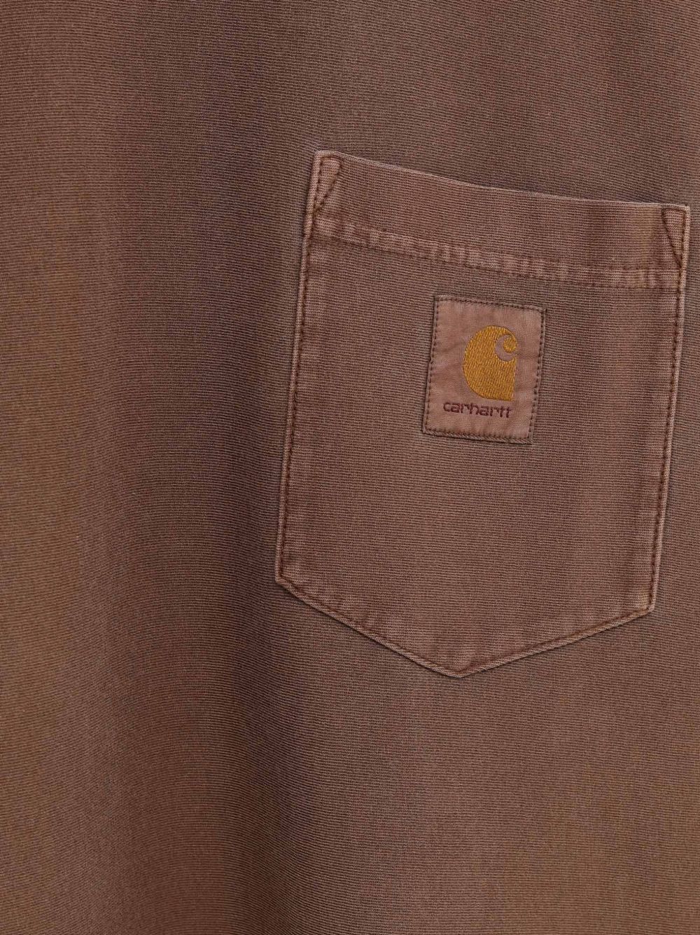 T-shirt con logo in marrone 