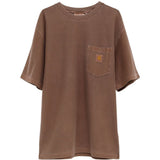 T-shirt con logo in marrone 