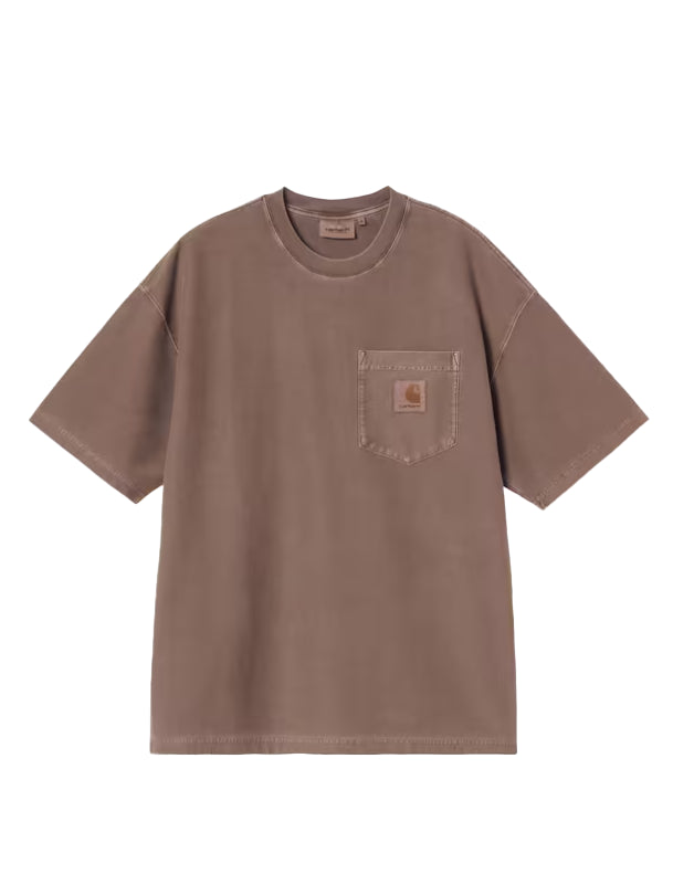 T-shirt con logo in marrone 