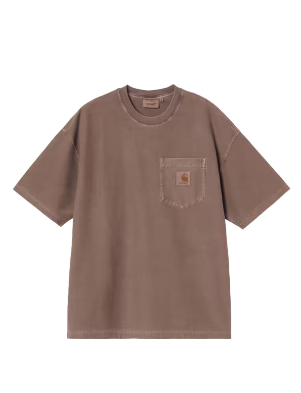 T-shirt con logo in marrone 