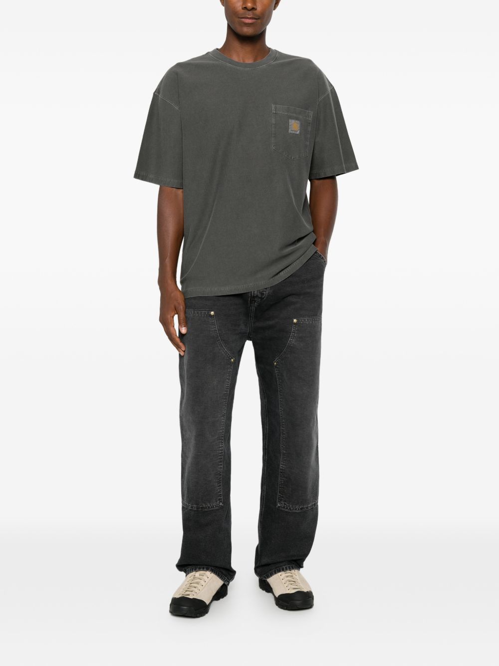 T-shirt con logo in grigio 
