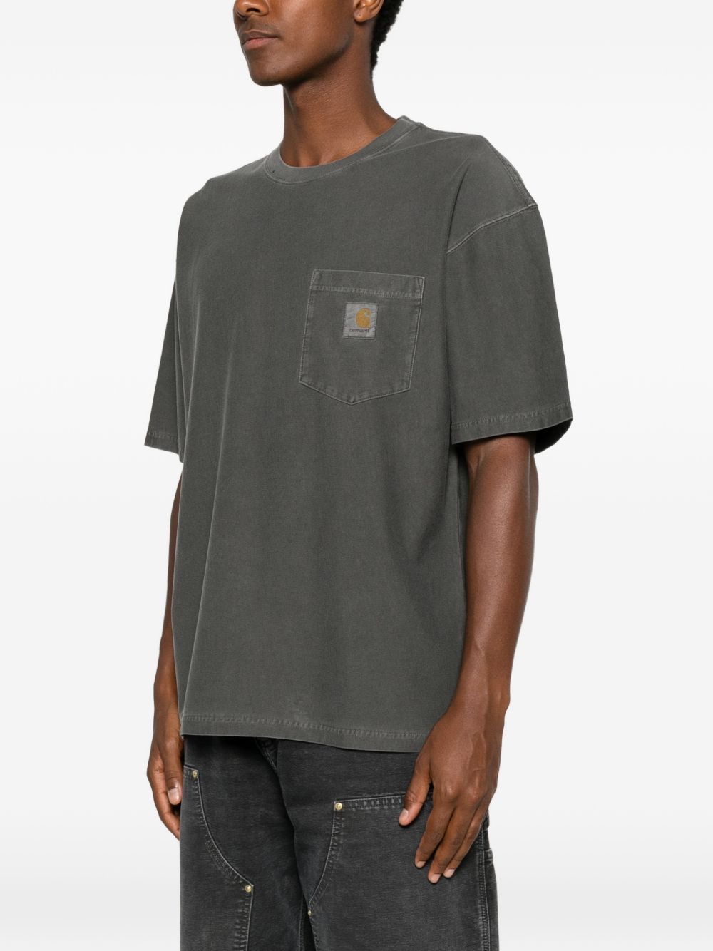 T-shirt con logo in grigio 