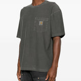 T-shirt con logo in grigio 