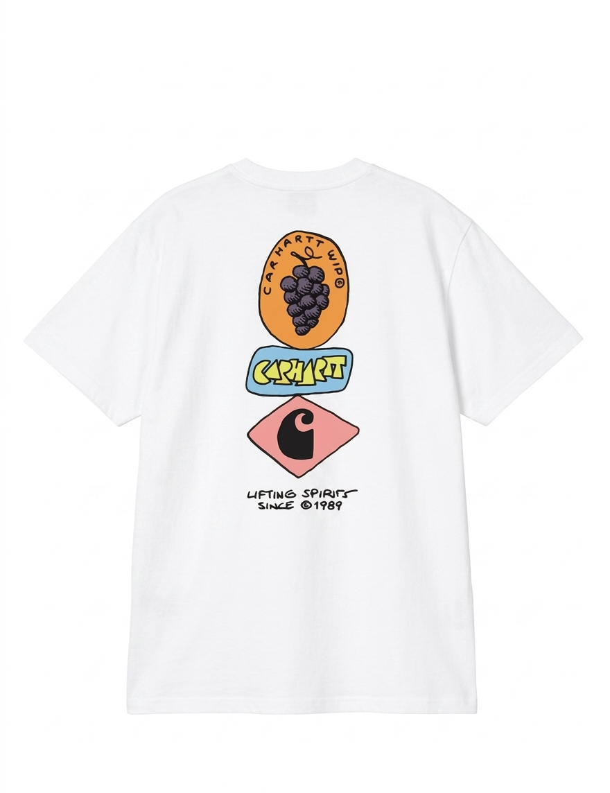 T-shirt Grapes in bianco 