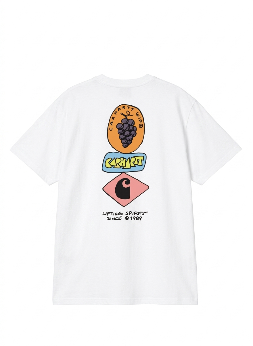 T-shirt Grapes in bianco 