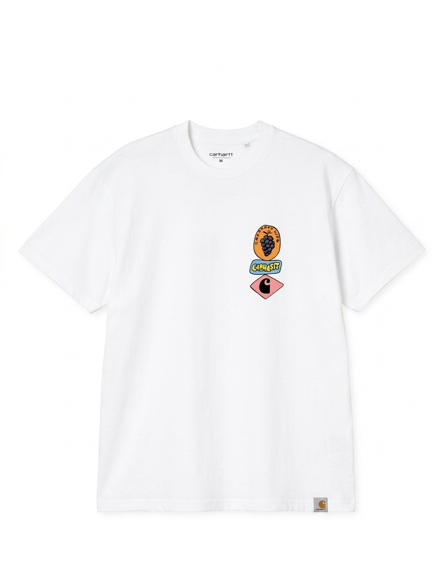 T-shirt Grapes in bianco 