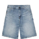 shorts singlee knee in blu carhartt wip - uomo 