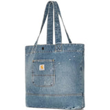 Borsa tote in denim blu 