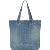 Borsa tote in denim blu 