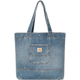 Borsa tote in denim blu 
