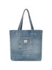 Blue denim tote bag