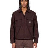 Giacca camicia con tasche in marrone 