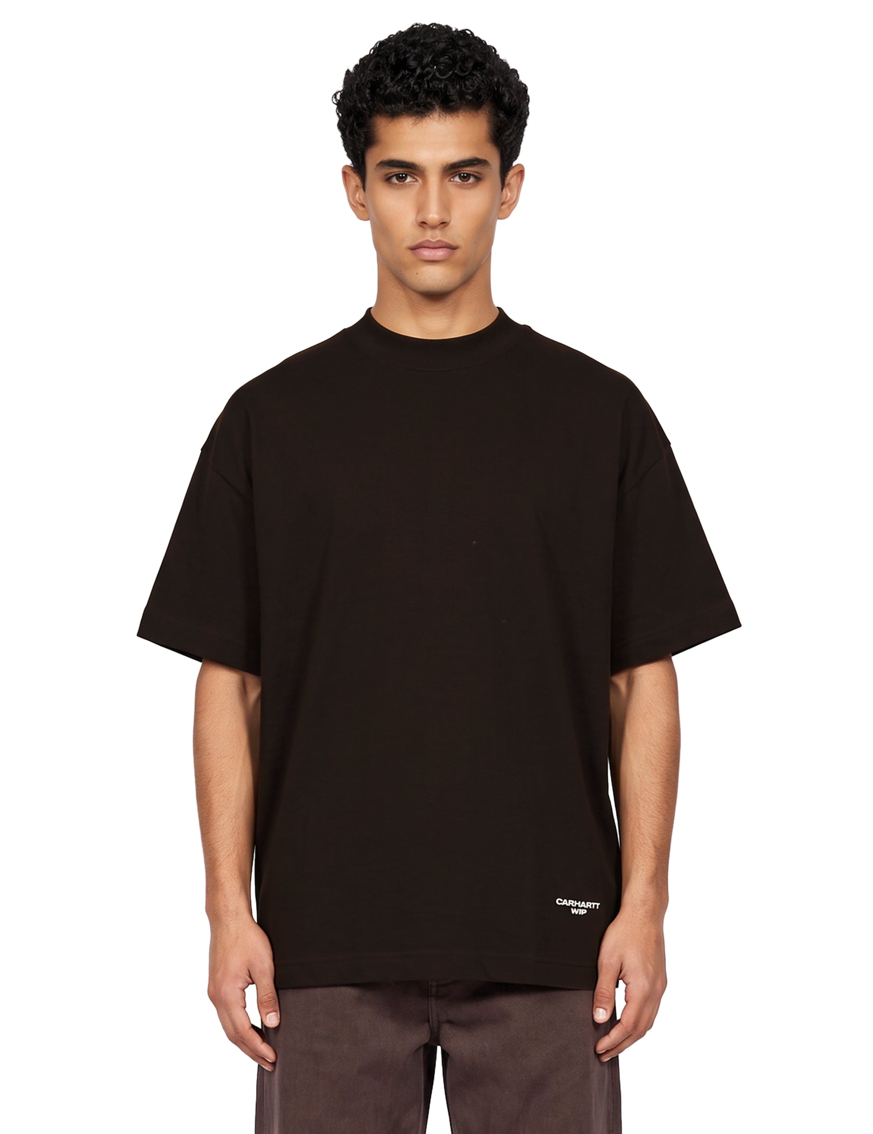 T-shirt Chapter Script in marrone scuro 