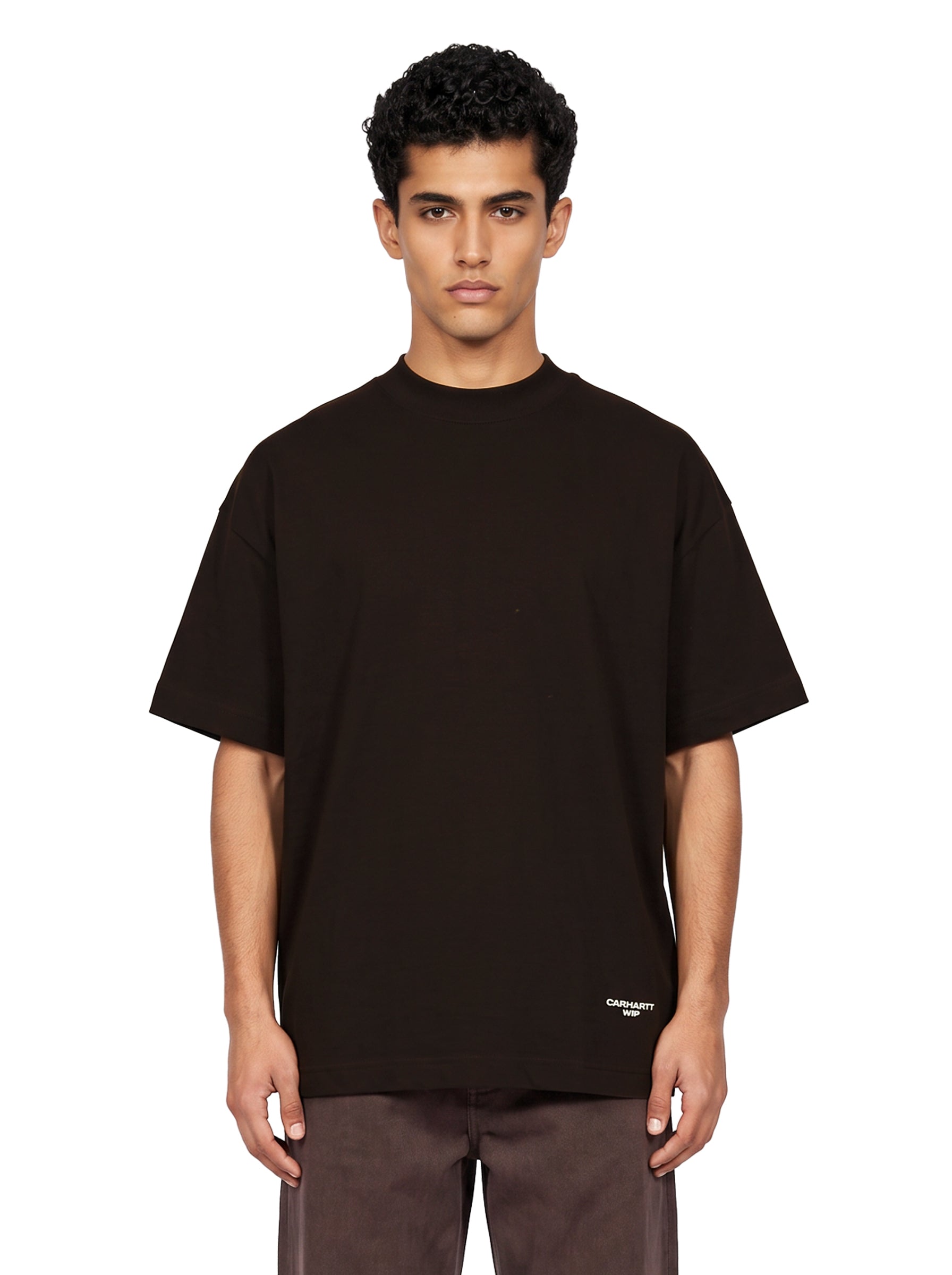 T-shirt Chapter Script in marrone scuro 