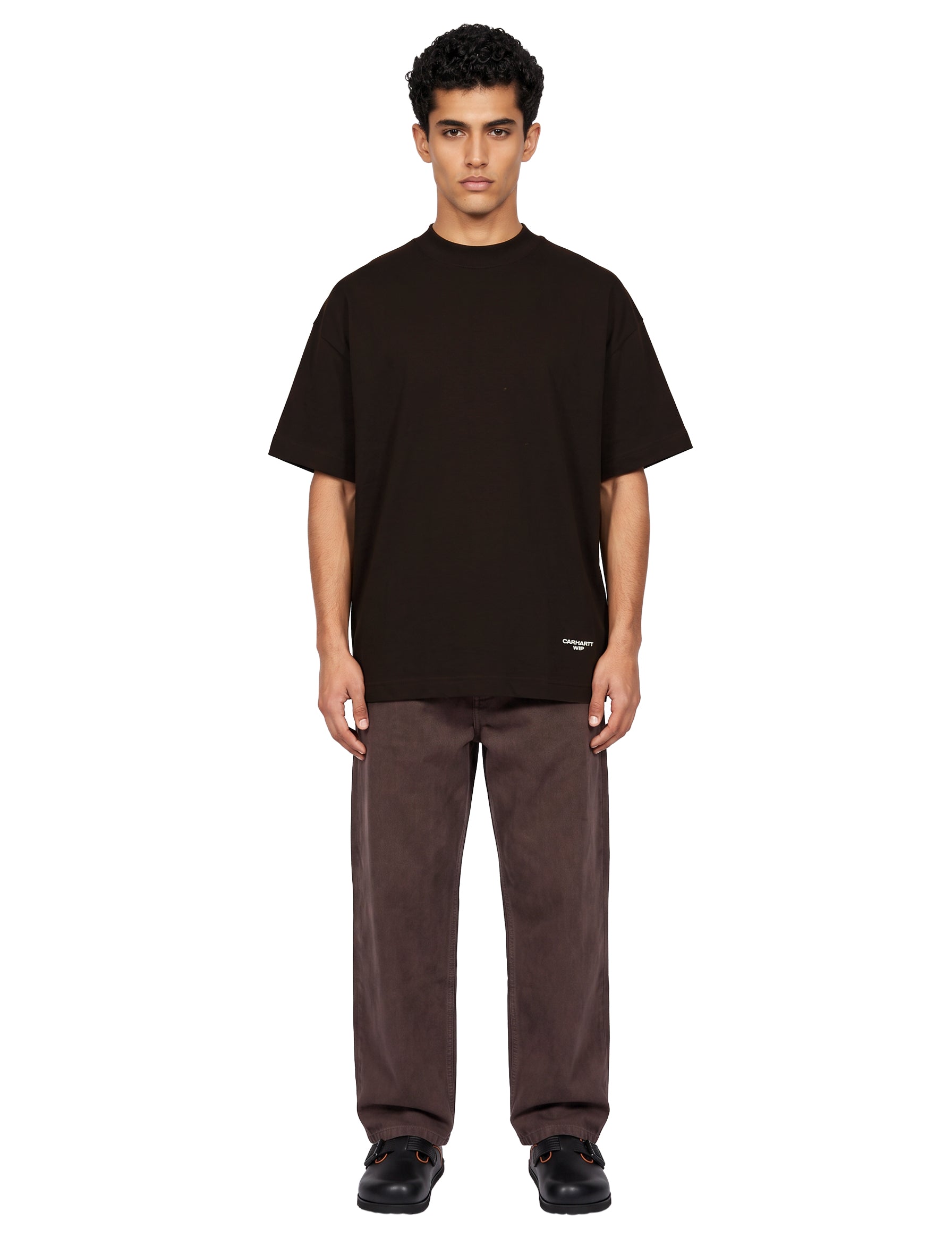T-shirt Chapter Script in marrone scuro 