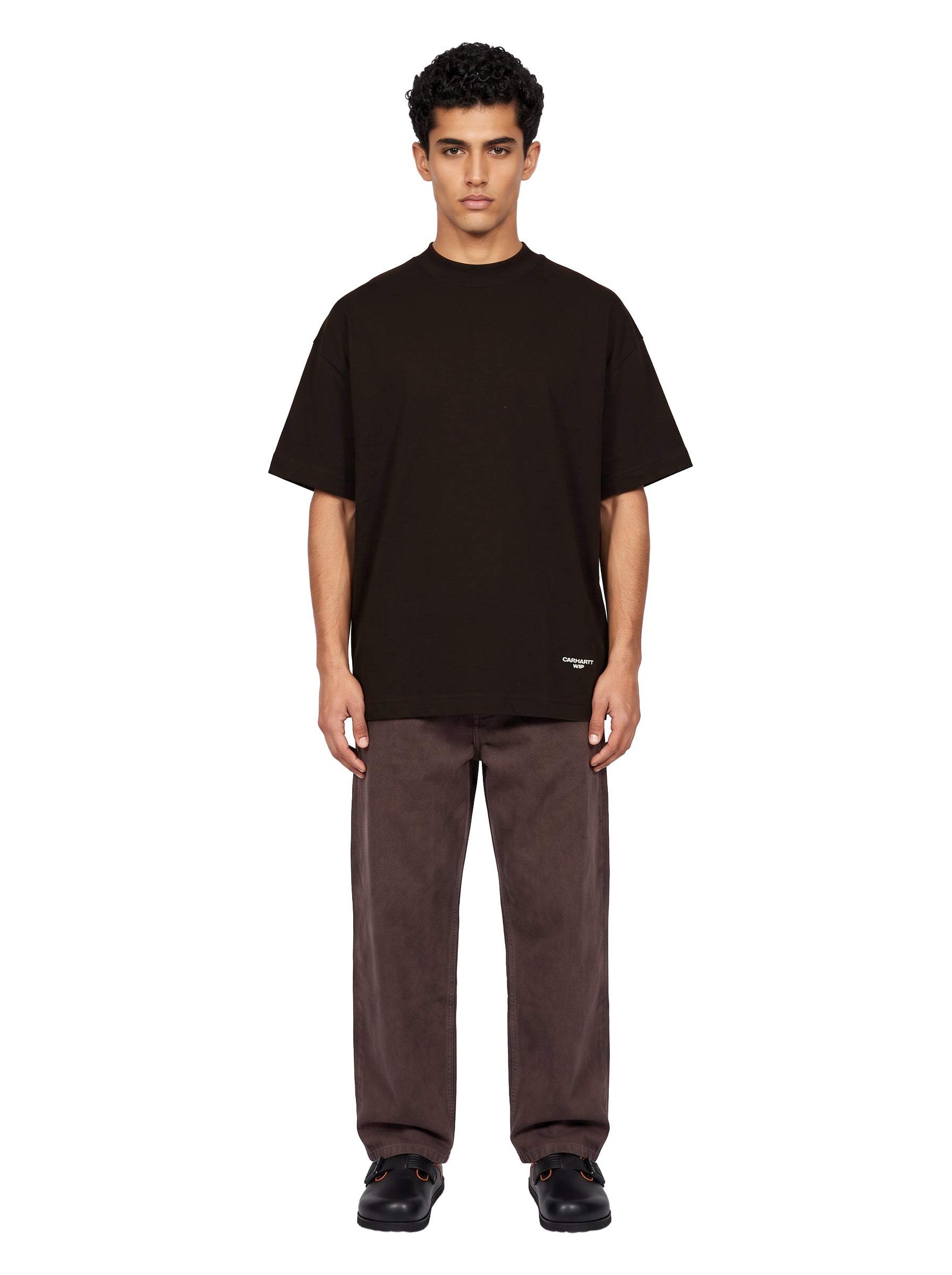 T-shirt Chapter Script in marrone scuro 