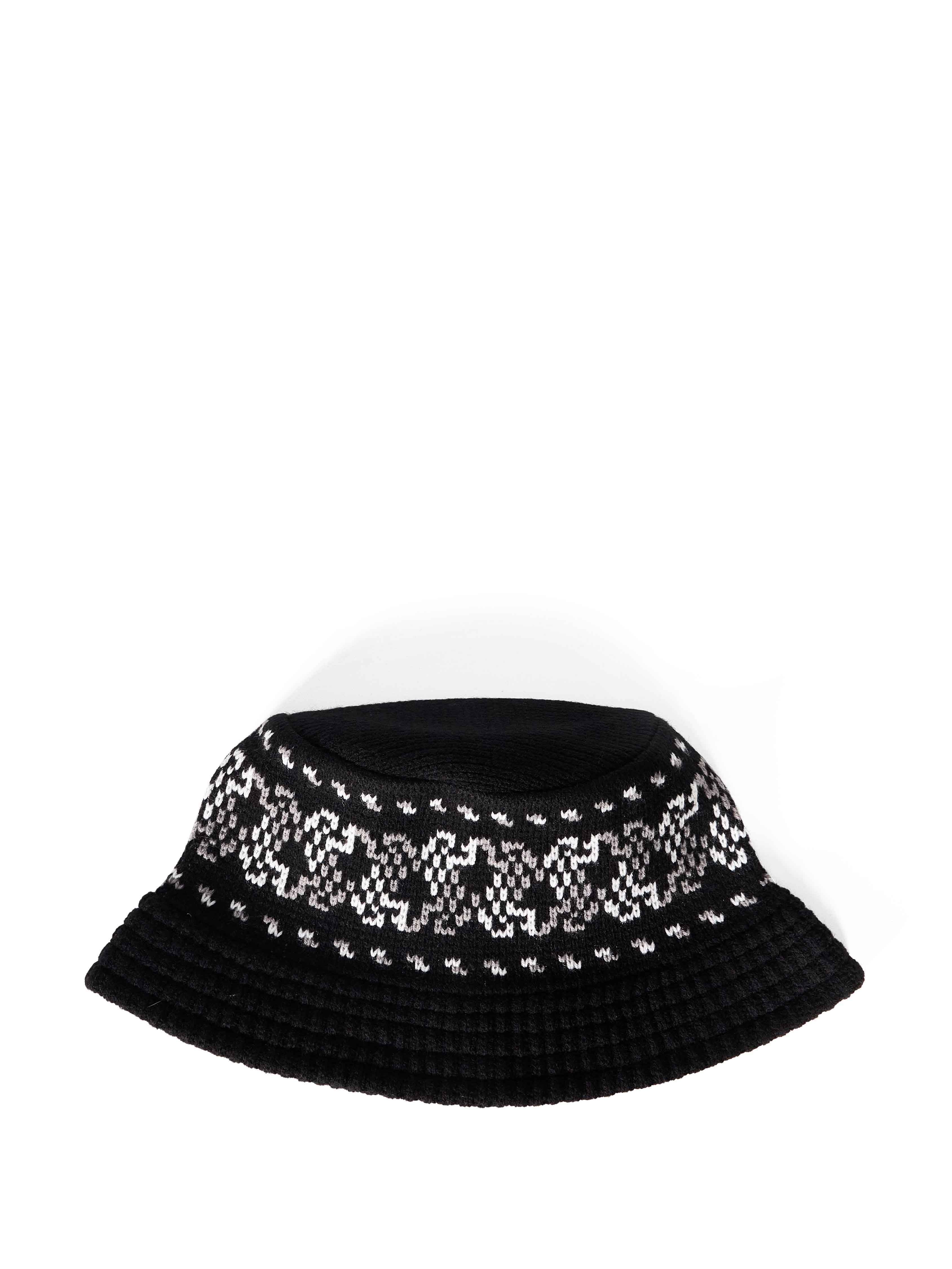 Cappello bucket in maglia in nero 