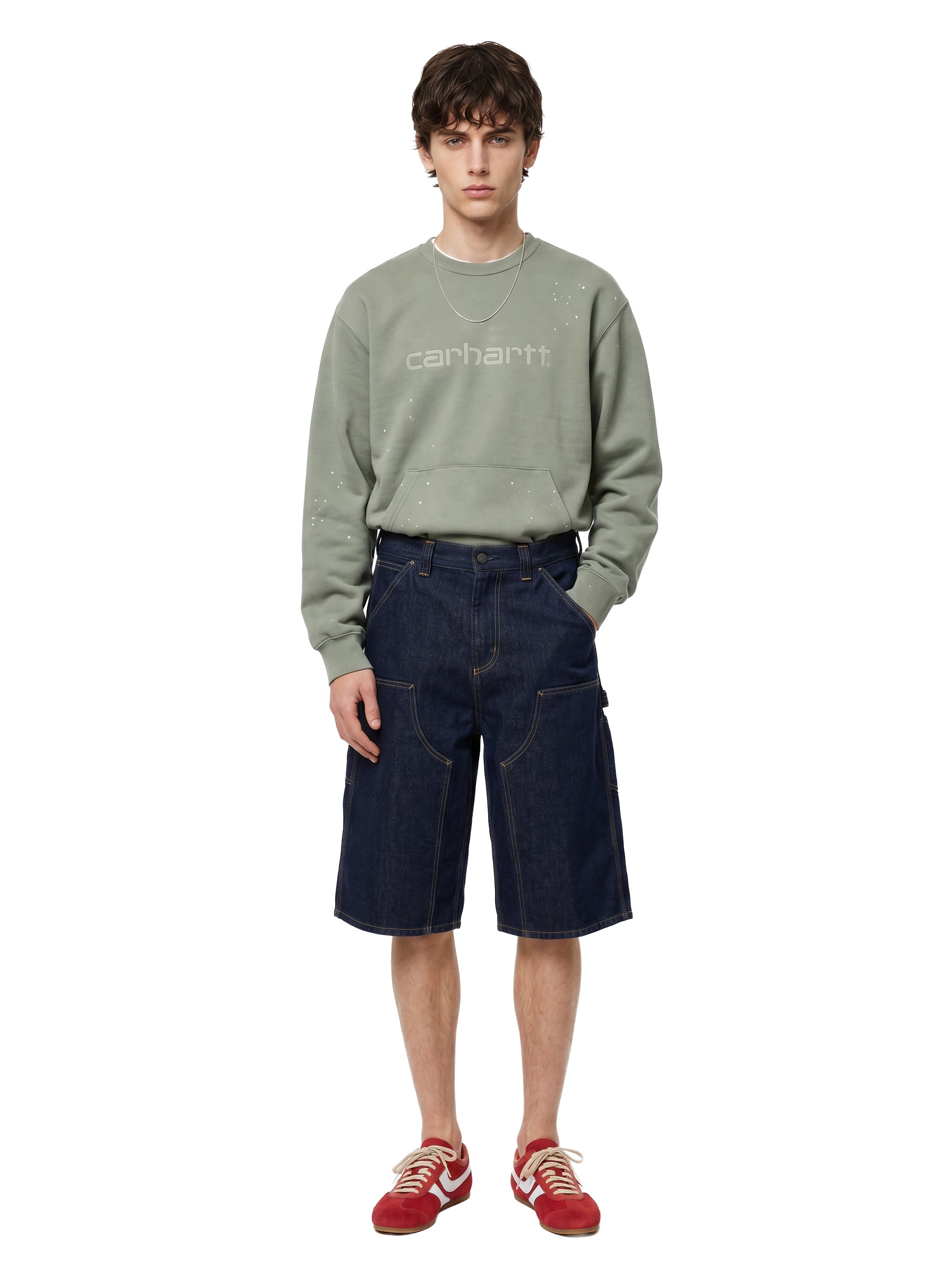 Shorts in denim double knee og in blu 