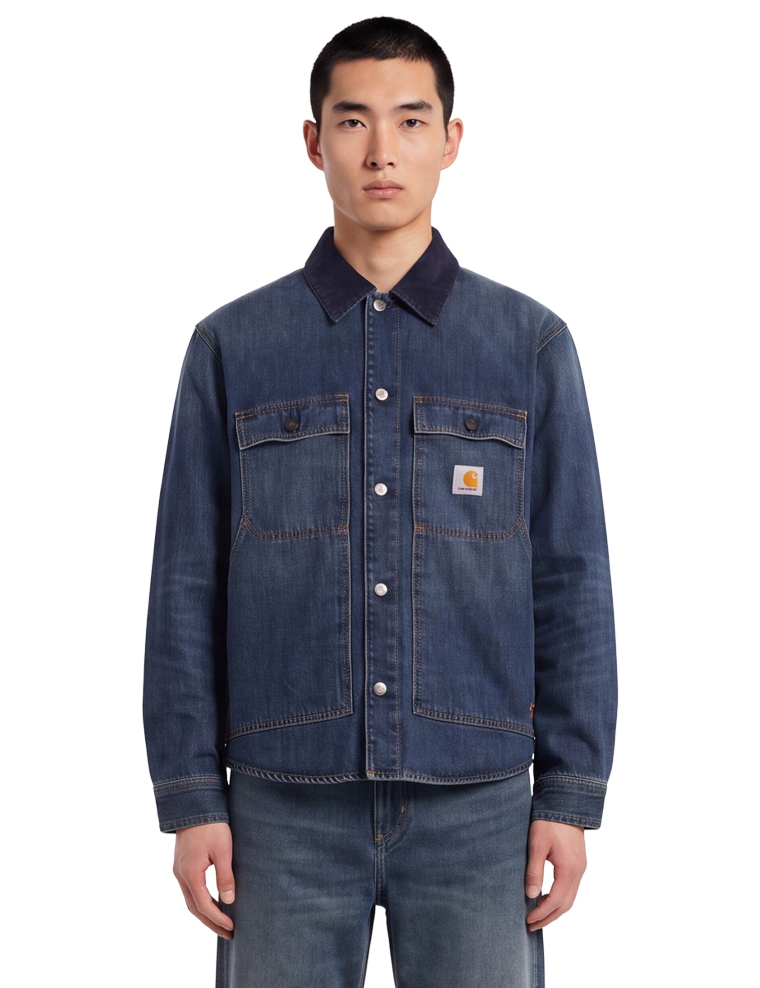 Giacca camicia in denim Oakland in blu 