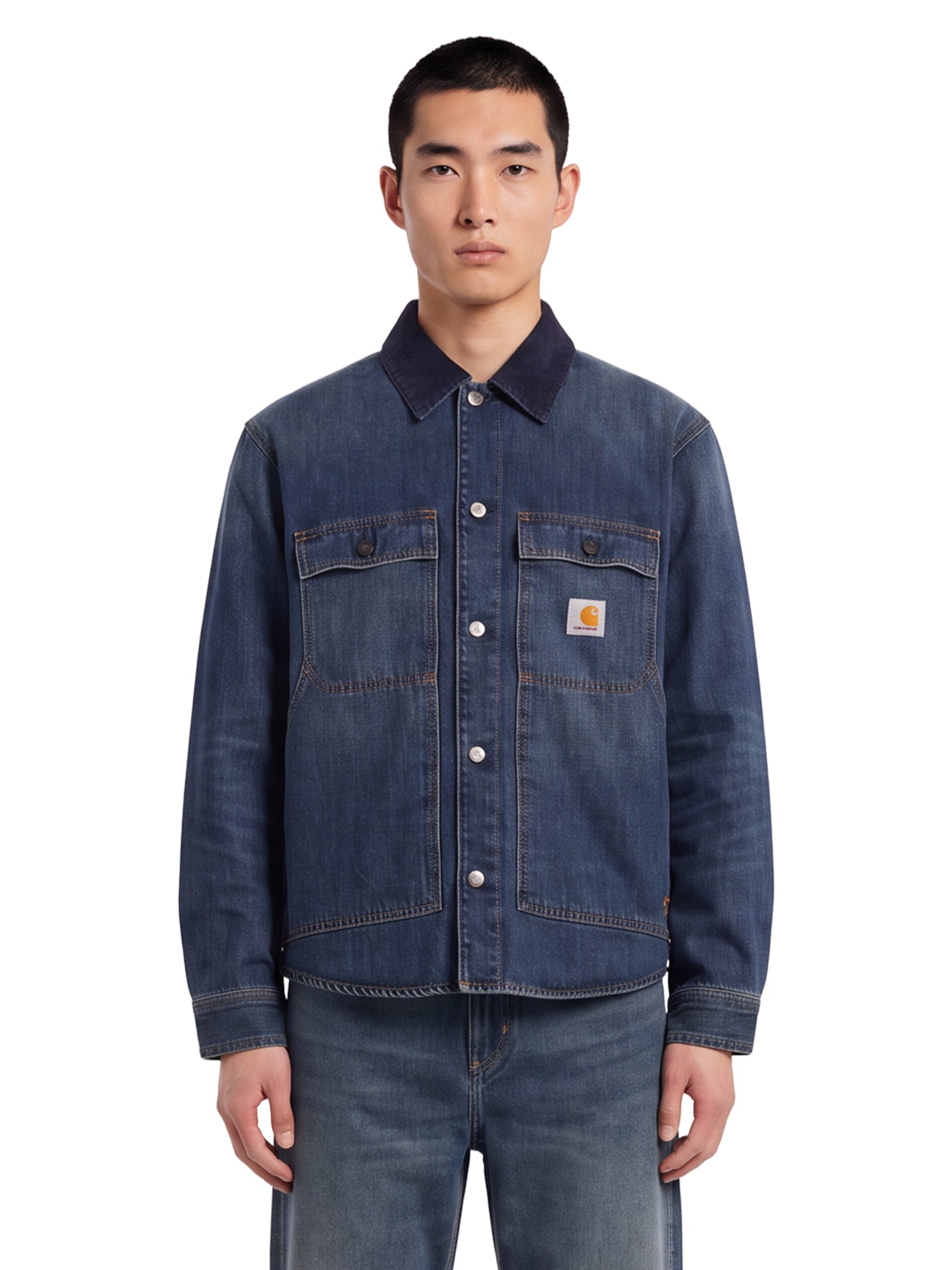 Giacca camicia in denim Oakland in blu 