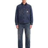 Giacca camicia in denim Oakland in blu 
