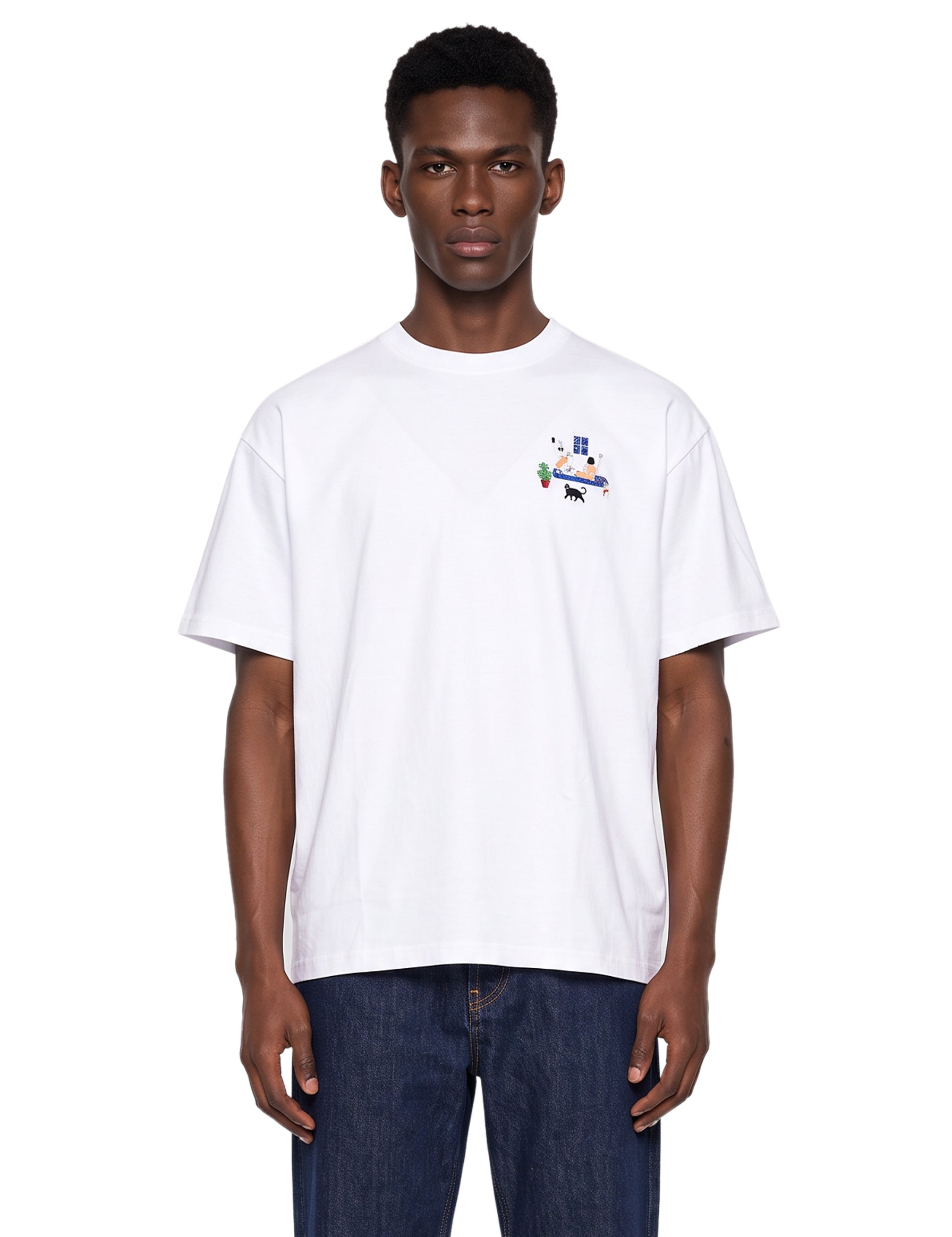 T-shirt a maniche corte con stampa Rear Window in bianco 