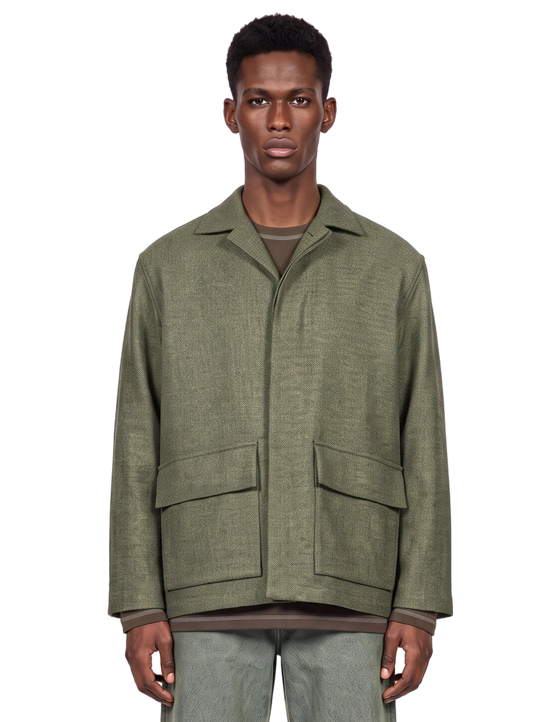 Blouson con tasche in verde 
