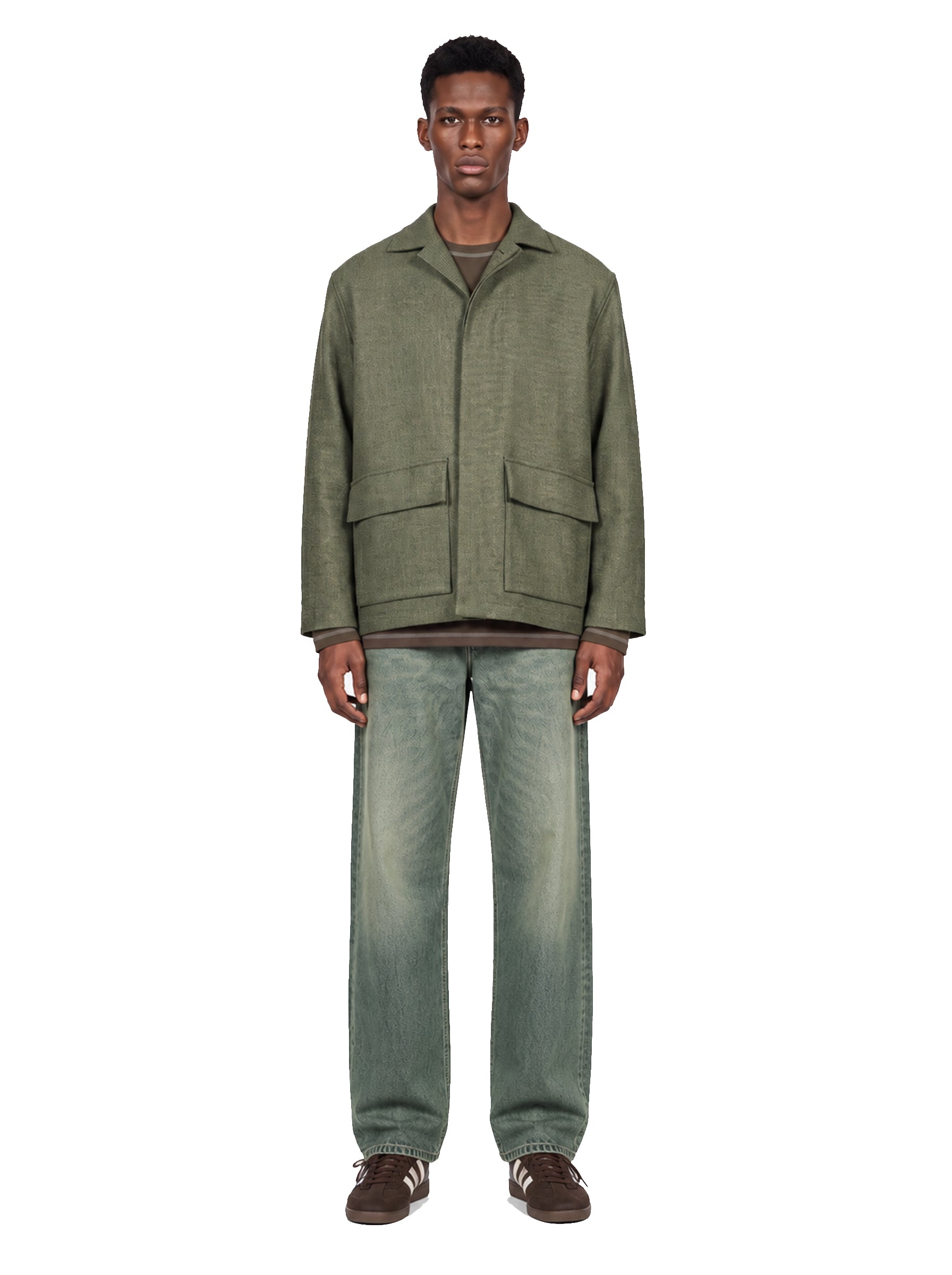 Blouson con tasche in verde 