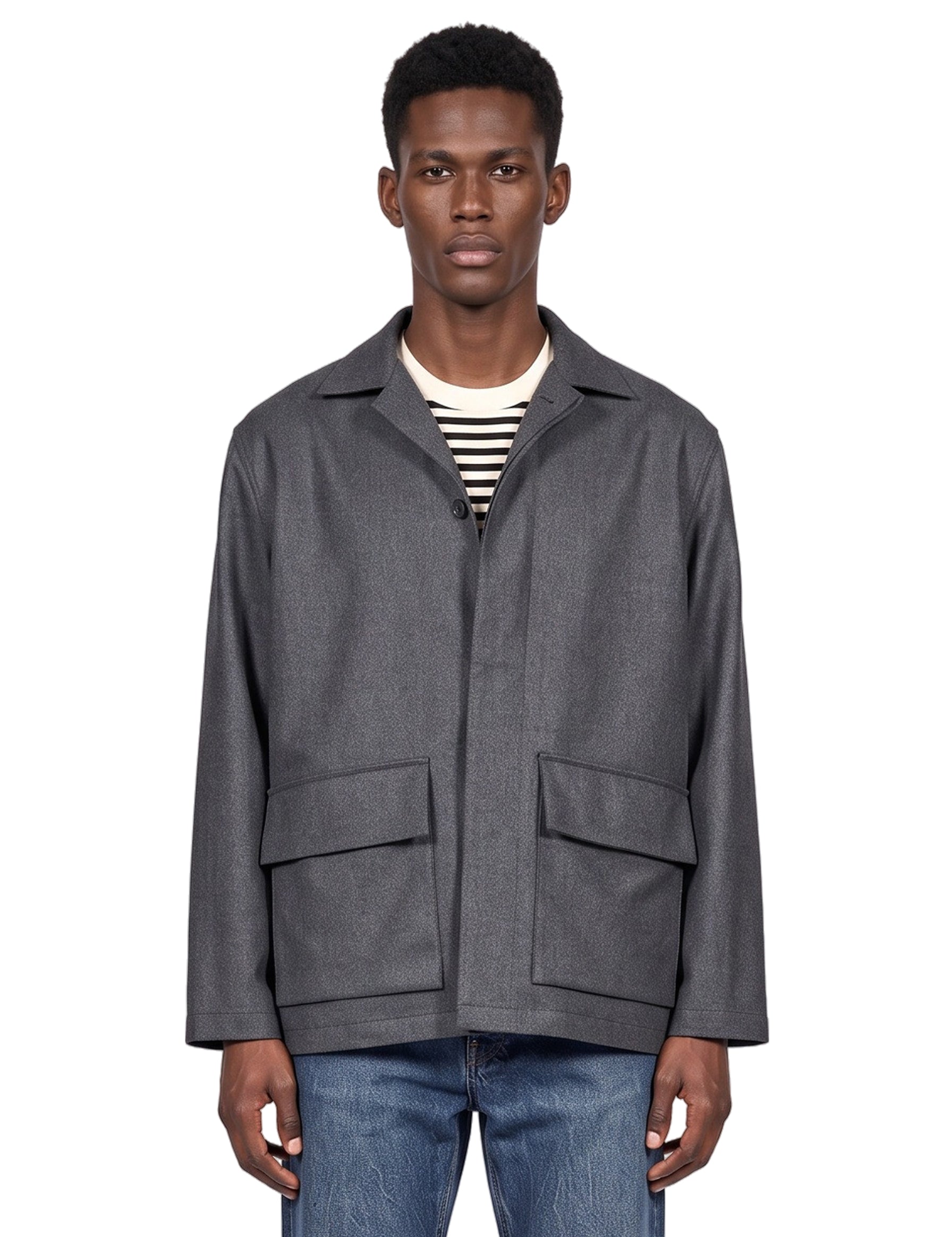 Blouson con tasche in grigio 