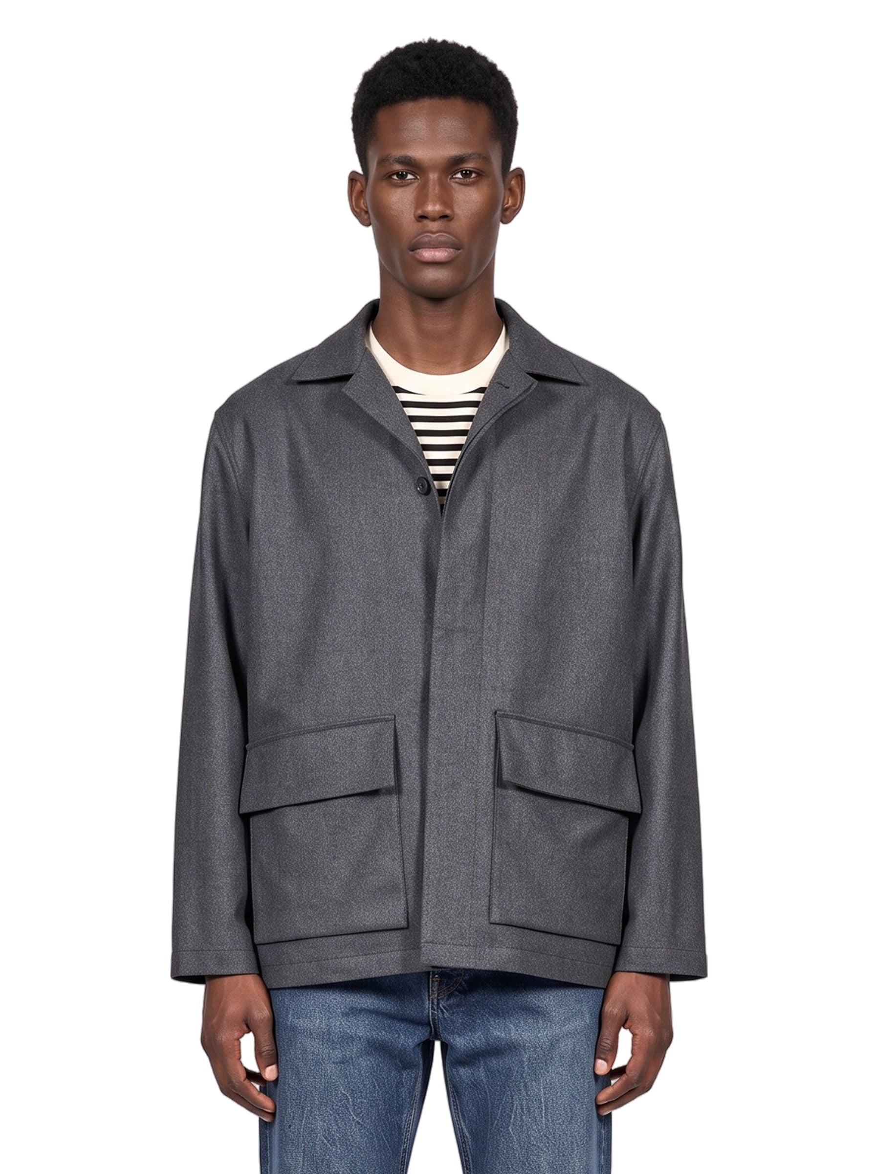 Blouson con tasche in grigio 