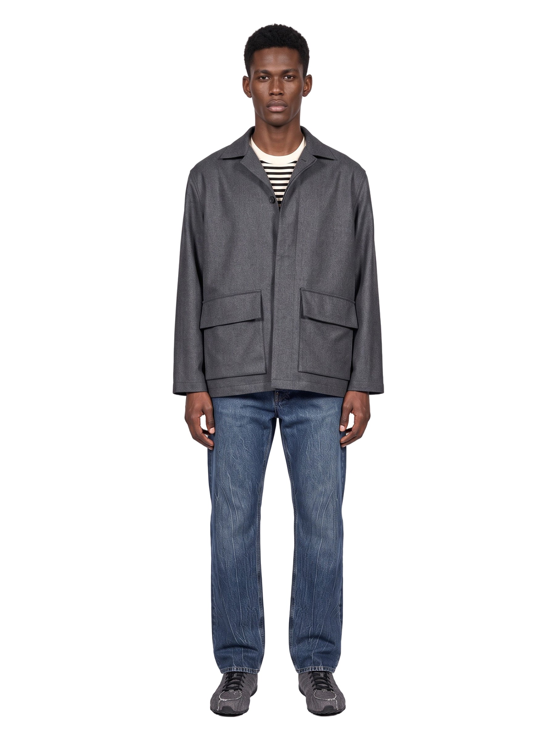 Blouson con tasche in grigio 