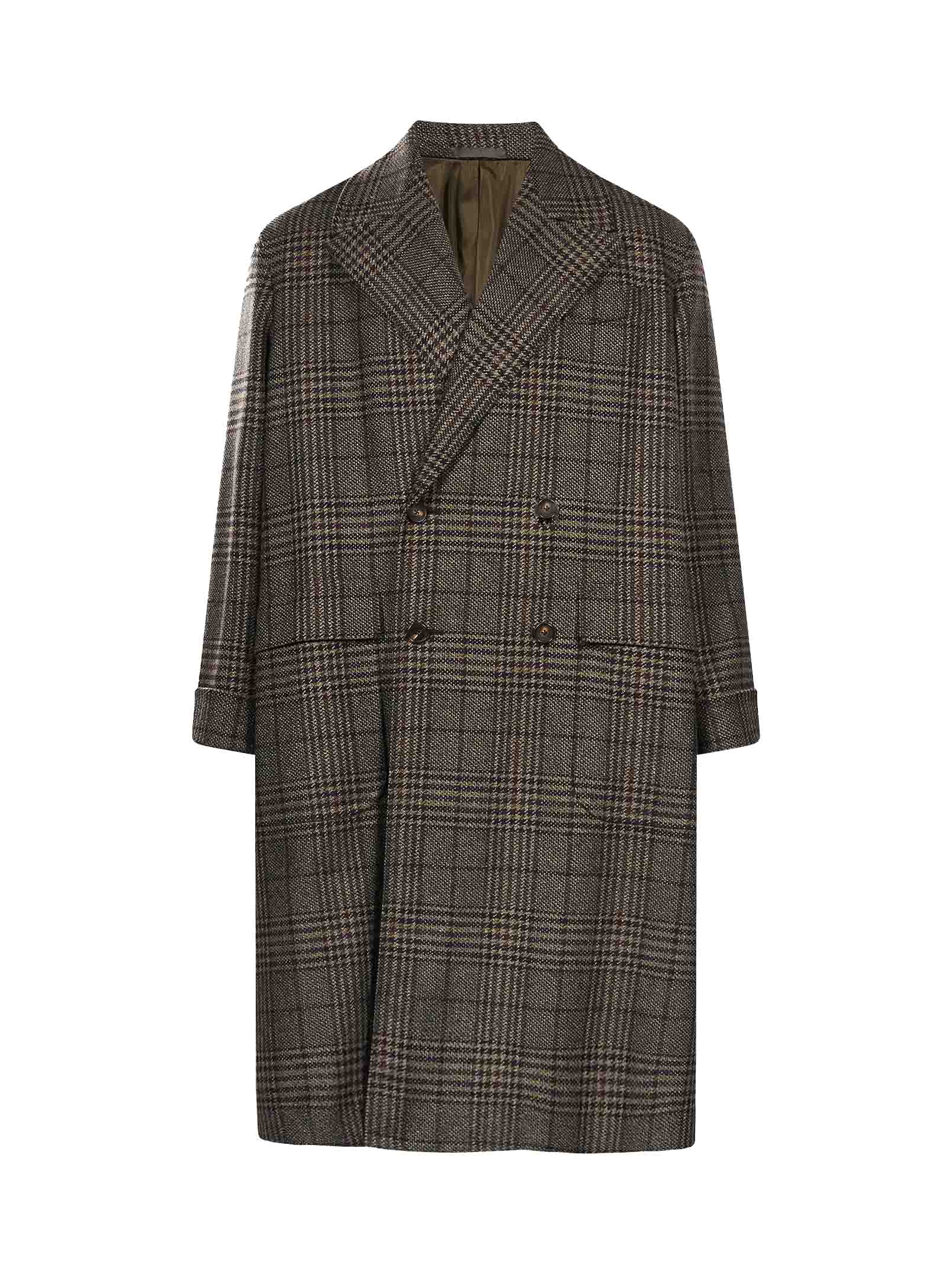 Cappotto rigoletto a quadri in verde 