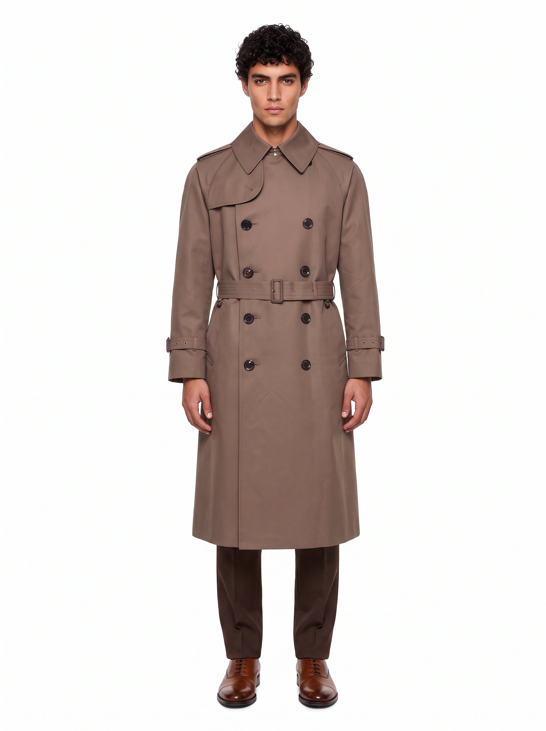 Trench doppiopetto Sanyo in marrone 