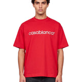 T-shirt oversize con logo in rosso 