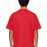 T-shirt oversize con logo in rosso 