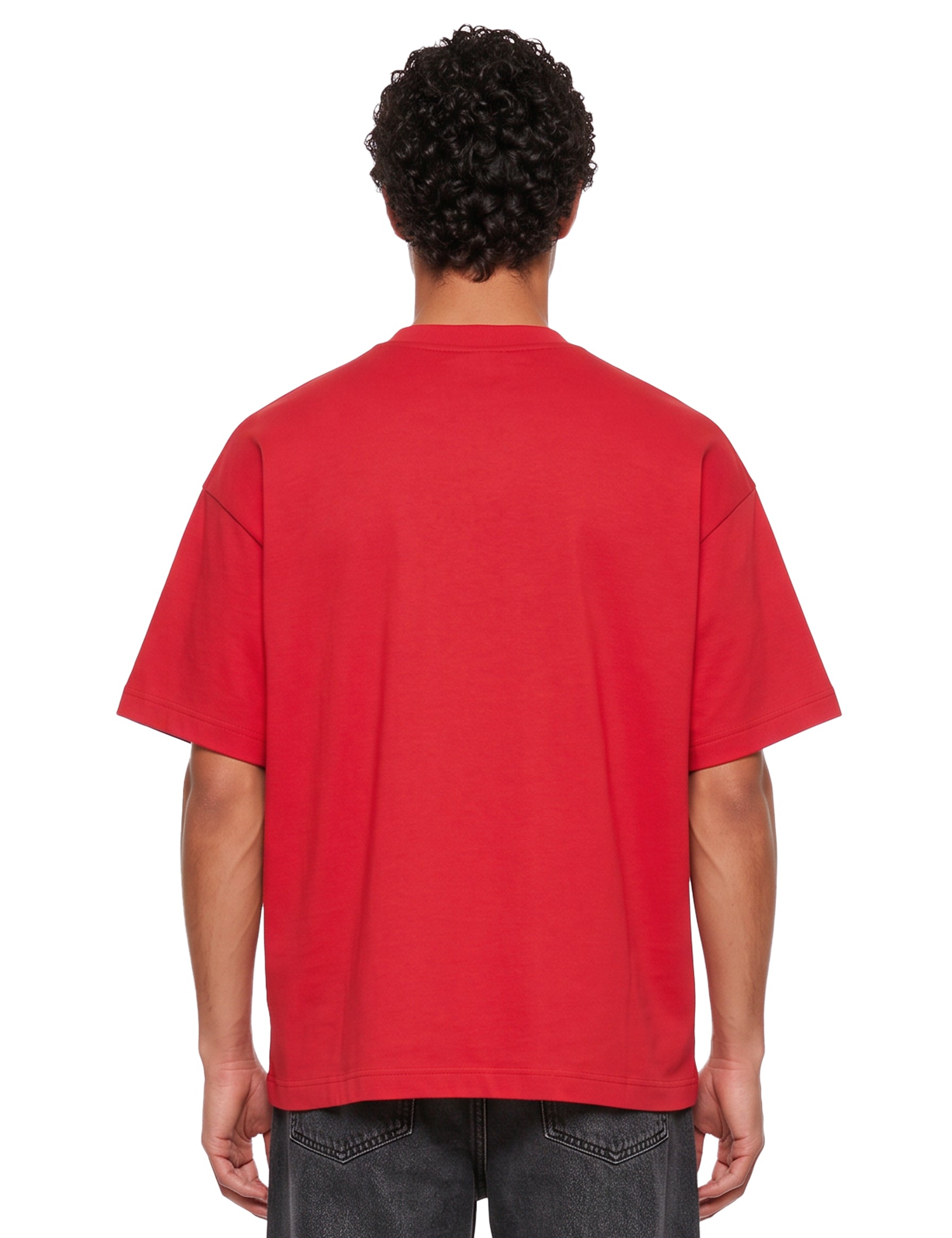 T-shirt oversize con logo in rosso 