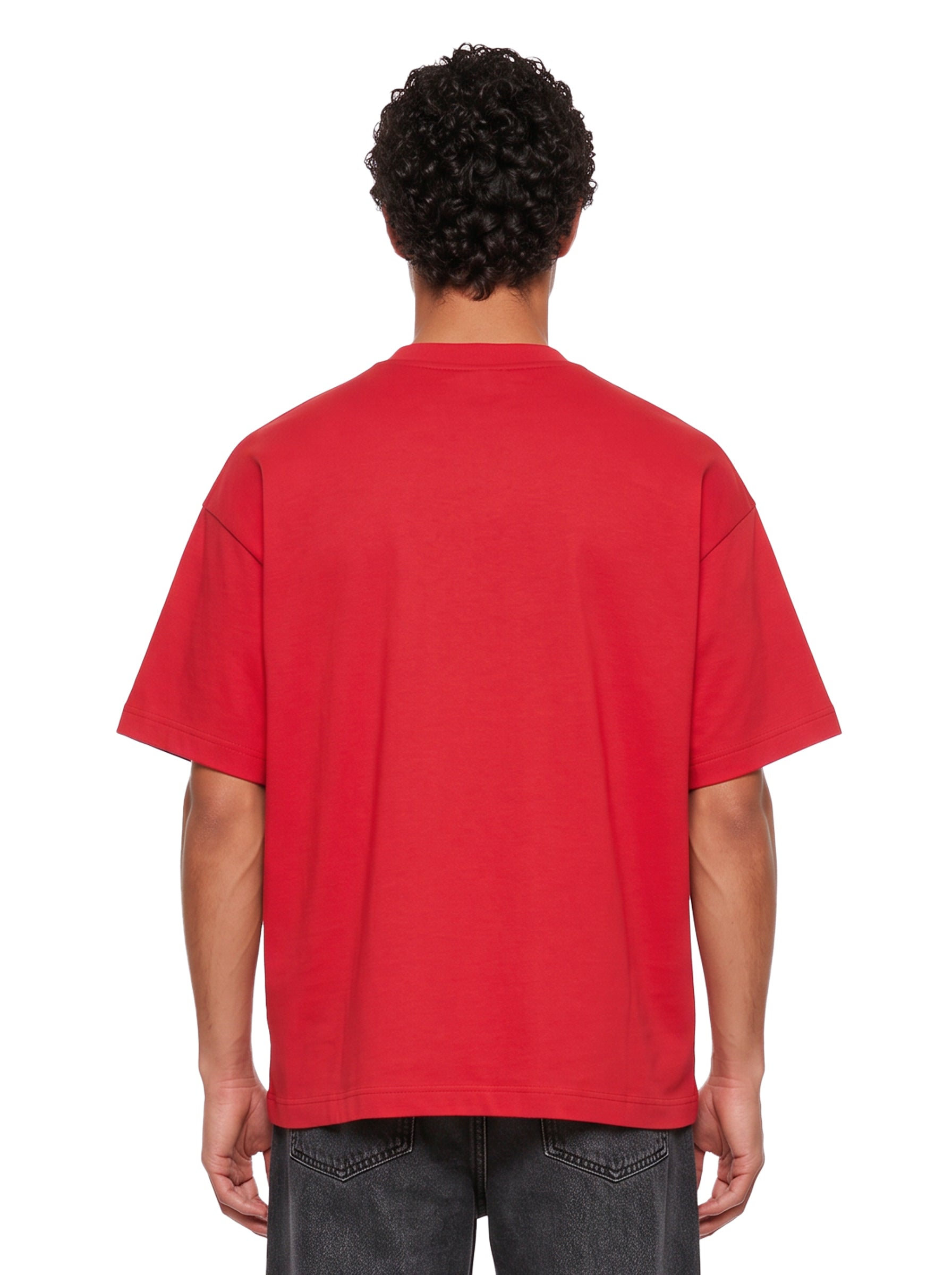 T-shirt oversize con logo in rosso 