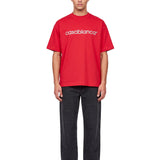 T-shirt oversize con logo in rosso 